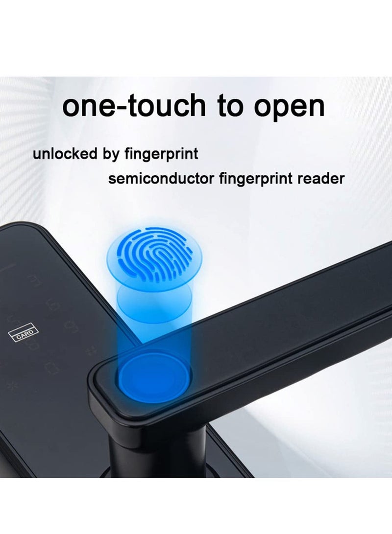 Tuya Fingerprint Lock Indoor Electronic Lock Smart Fingerprint Password Card Mechanical Key Touchscreen Keypad Door Lock for Home Hotel Office Door - Image 4