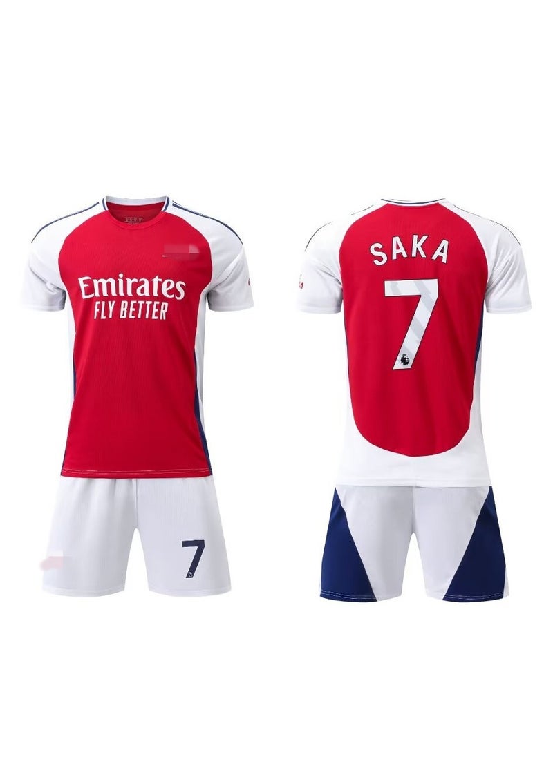 General - 2024-2025 Season Soccer Jersey SAKA#7 Soccer Jersey/Shorts Gift Set Kids Size & Adult Size, Gift for Fan Friends - Image 1