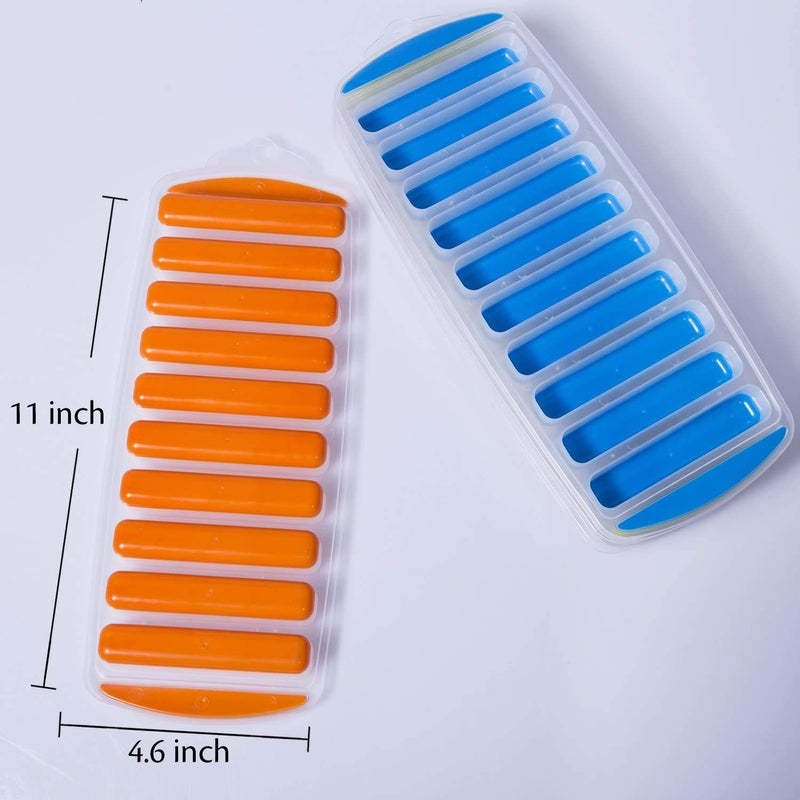 UnequeTrend Set of 4 Silicone Ice Stick Cube Trays Water Bottle Ice Stick Tray Ice Cube Tray with Easy Push and Pop Out Material Ideal for Sports and Water Bottles Assorted Bright Colors - Image 3