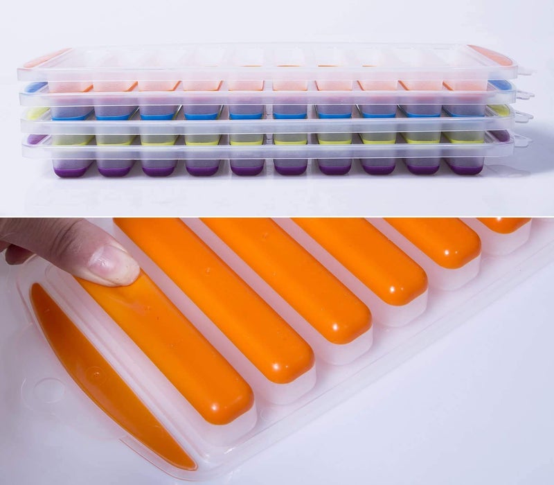 UnequeTrend Set of 4 Silicone Ice Stick Cube Trays Water Bottle Ice Stick Tray Ice Cube Tray with Easy Push and Pop Out Material Ideal for Sports and Water Bottles Assorted Bright Colors - Image 5