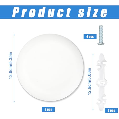 Fukaisu 2pcs CP3540 Ceiling Cover Plate Plastic Round Electrical Box Cover for 312 to 4 Holes Wall Smog Detector Light Fan Fixture Hole Concealer White - Image 3