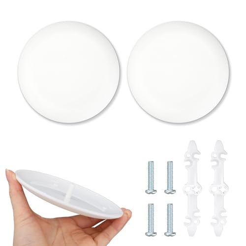Fukaisu 2pcs CP3540 Ceiling Cover Plate Plastic Round Electrical Box Cover for 312 to 4 Holes Wall Smog Detector Light Fan Fixture Hole Concealer White - Image 1