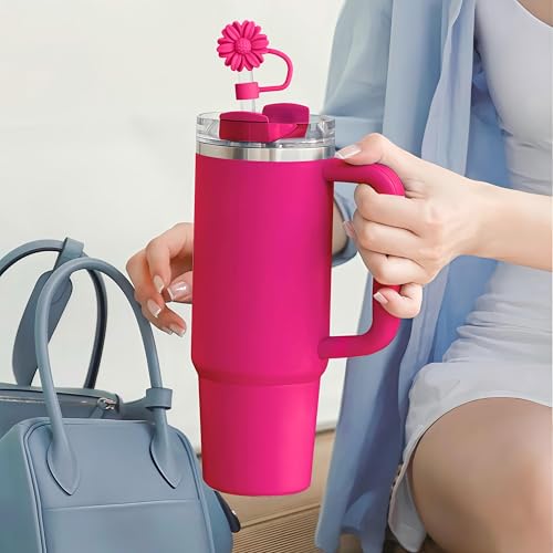 GVYGVY 6Pcs Straw Toppers, Cute Flower Straw Covers Cap for Stanley Cup Accessories, 10mm Silicone Drinking Topper for Stanley 30&40 Oz Tumbler Cups - Image 5