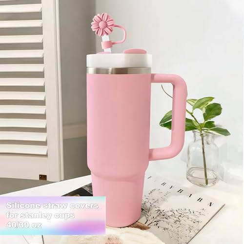 GVYGVY 6Pcs Straw Toppers, Cute Flower Straw Covers Cap for Stanley Cup Accessories, 10mm Silicone Drinking Topper for Stanley 30&40 Oz Tumbler Cups - Image 3