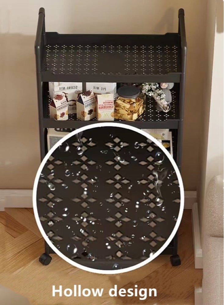 Kutis 4-Tier Removable Storage Organization Shelf Storage Rack for Home Bathroom Kitchen Stainless Steel Material Black 57x28x104 cm - Image 4