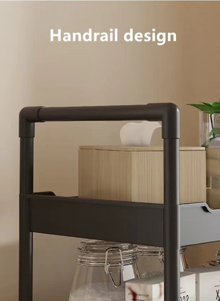 Kutis 4-Tier Removable Storage Organization Shelf Storage Rack for Home Bathroom Kitchen Stainless Steel Material Black 57x28x104 cm - Image 5