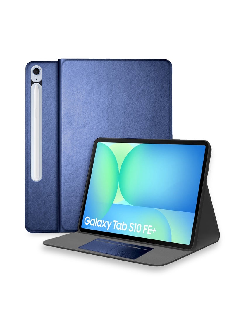 Cat - Cot Samsung Galaxy Tab S10 FE 10.9 5G 2025 (10.9 inches) CAT-COT Series PU Leather with Card Holder Flip Case Cover - Navy Blue  - Image 1