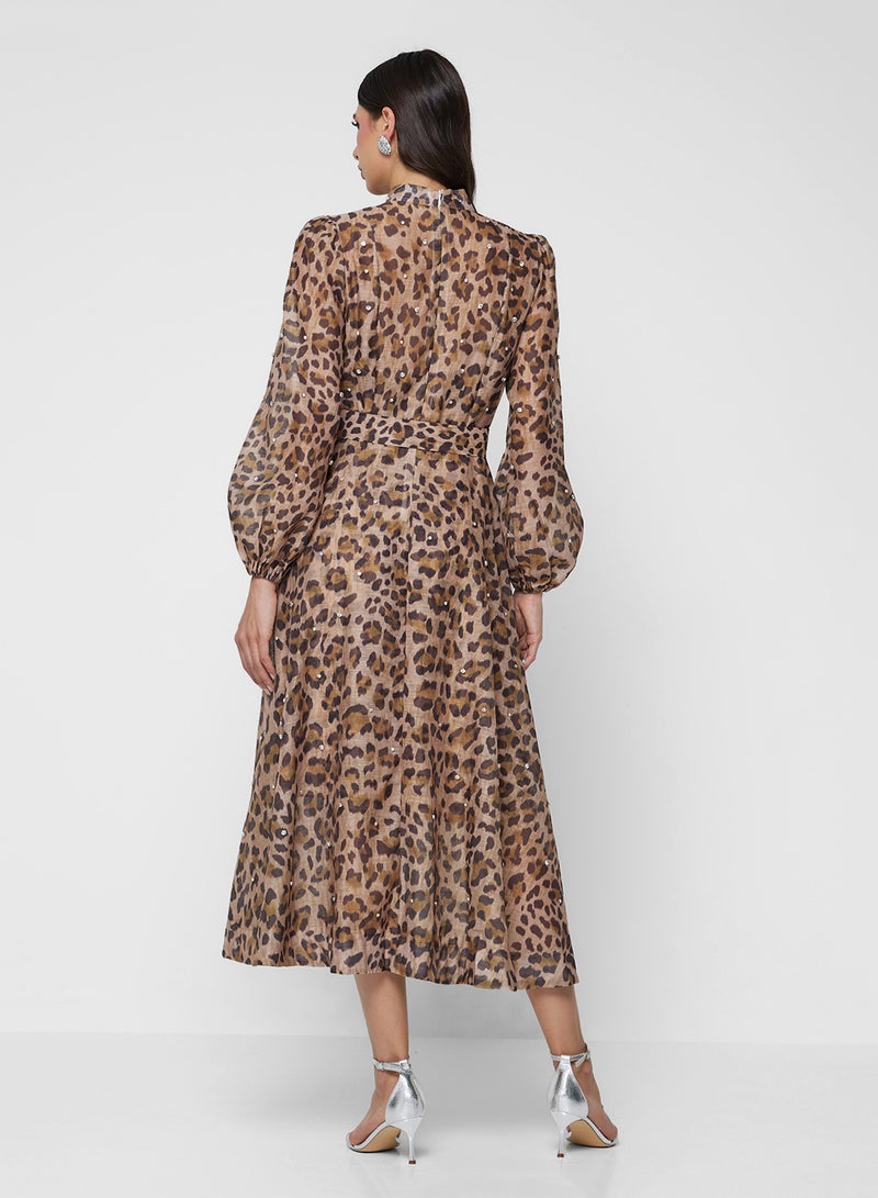 Khizana Animal Print A-line Dress - Image 2