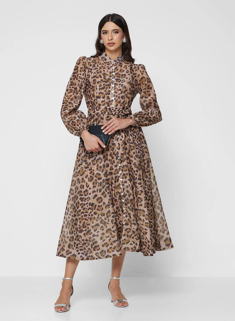Khizana Animal Print A-line Dress