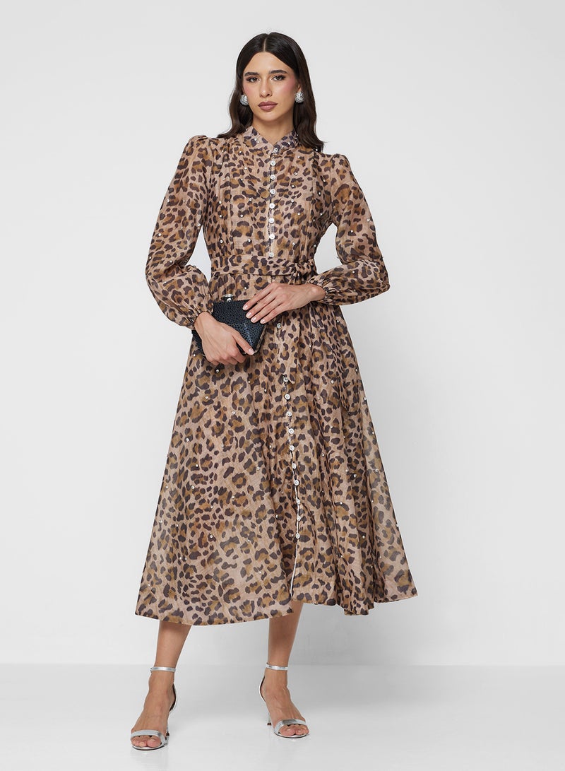 Khizana Animal Print A-line Dress - Image 4
