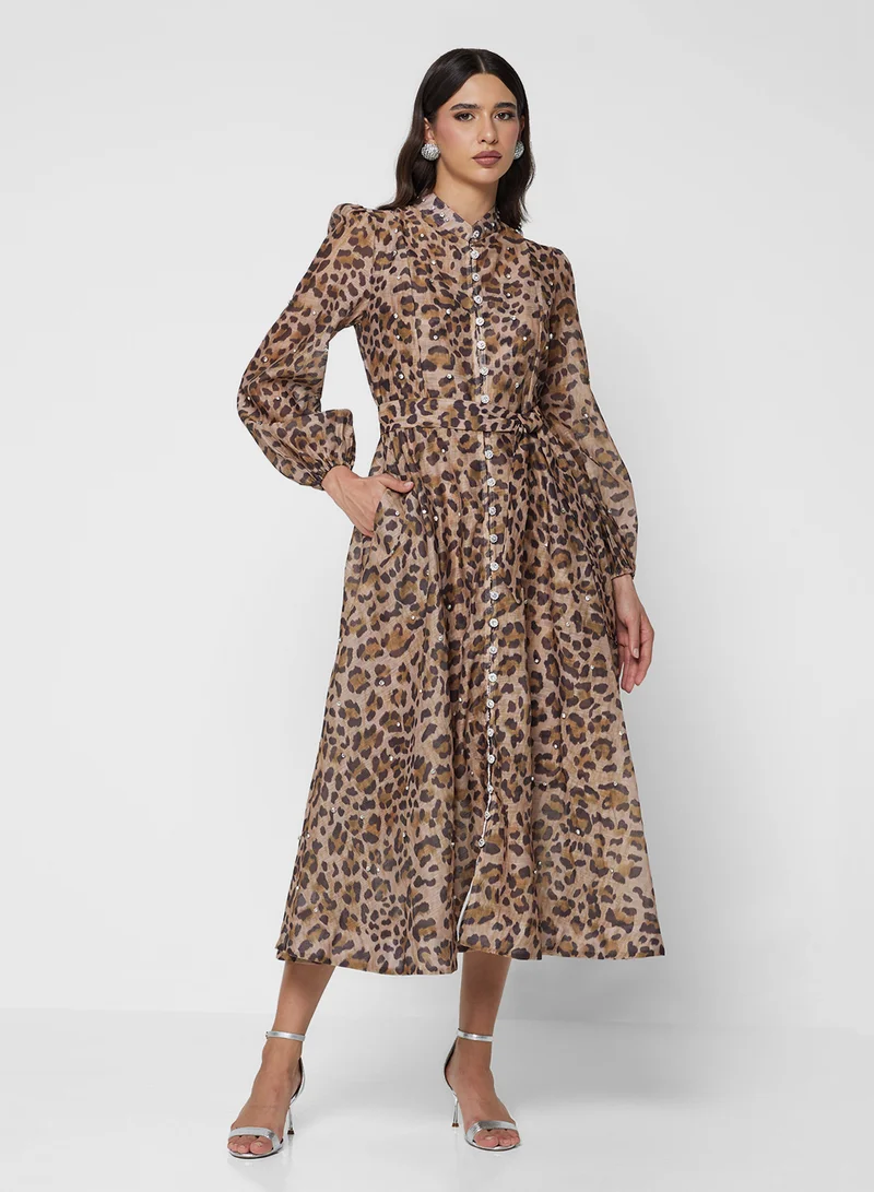 خزانة Animal Print A-line Dress