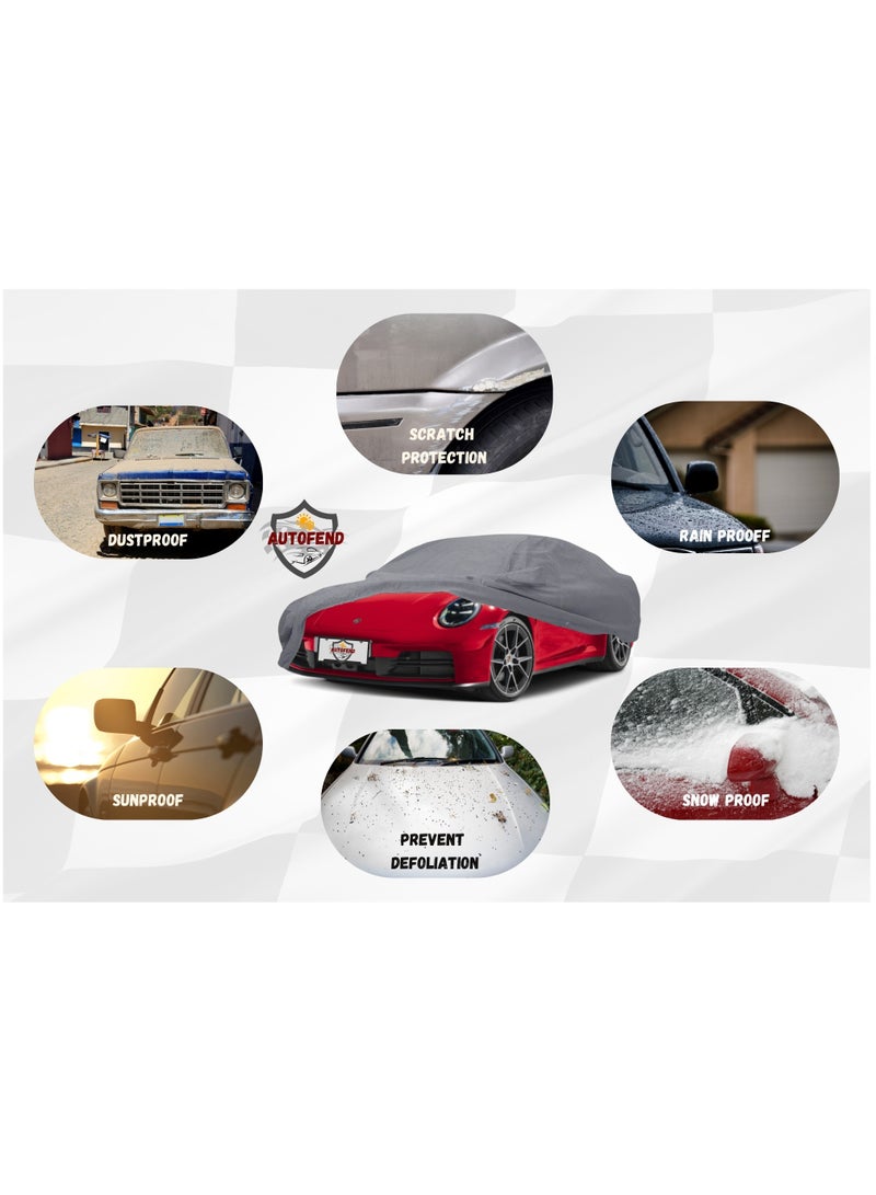 Zipporah All Weather Premium Lightweight 6-Layers Protective Car Cover 210T Compatible for 2019-2025 Porsche 911 Carrera with Left Driver Side Door Zipper, Security Lock and Mirror Pockets - Image 5