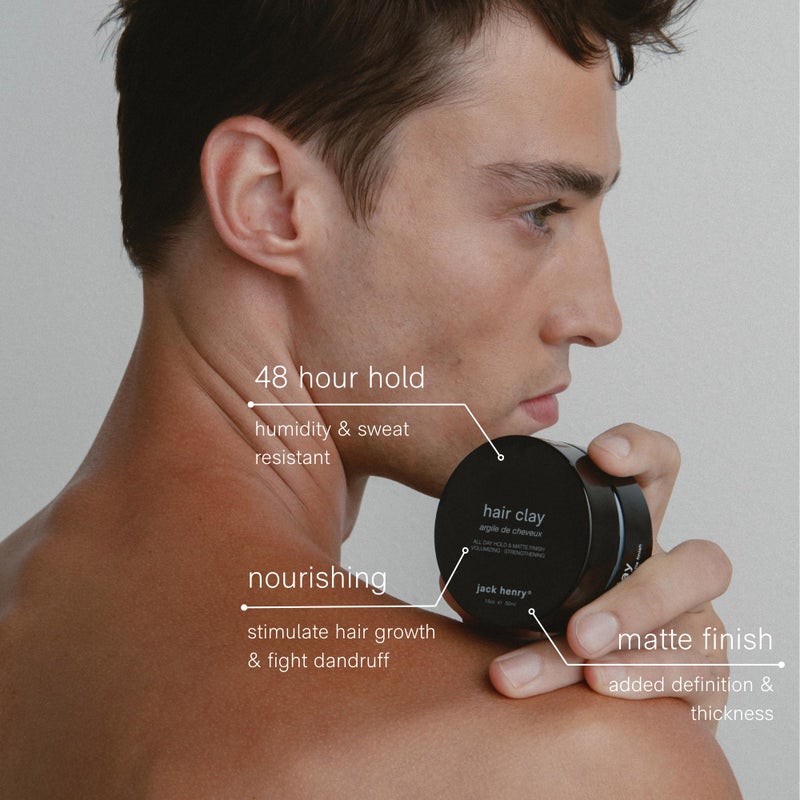 Jack Henry Premium Hair Clay for Men - Matte Finish, All Day Hold, Low Shine, Hair Styling Clay for All Hair Types - Natural, Organic Award Winning Formula - Natural Scent (1.6 oz) - Image 4