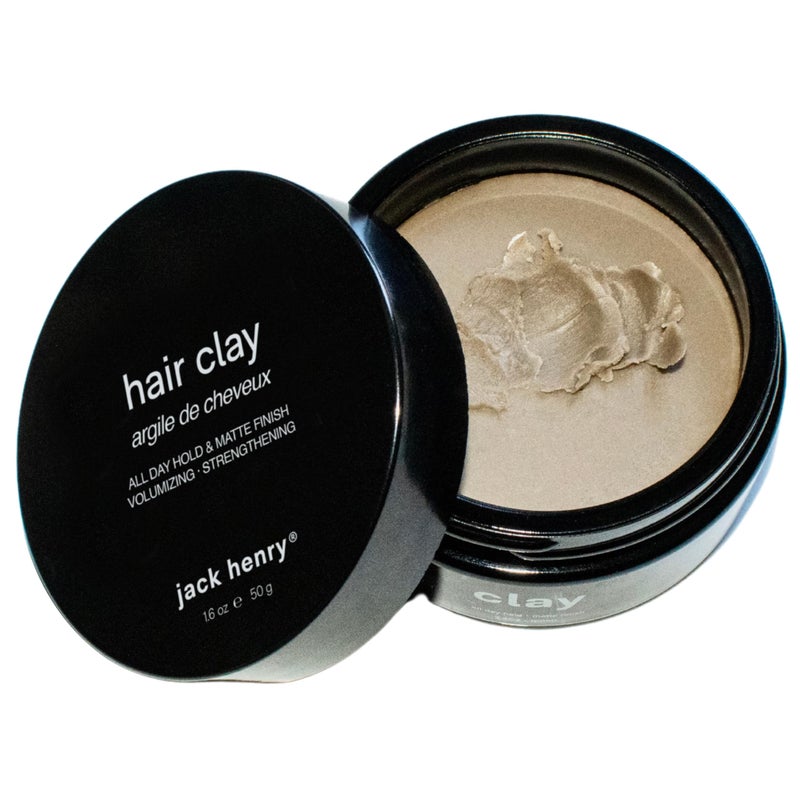 Jack Henry Premium Hair Clay for Men - Matte Finish, All Day Hold, Low Shine, Hair Styling Clay for All Hair Types - Natural, Organic Award Winning Formula - Natural Scent (1.6 oz) - Image 1