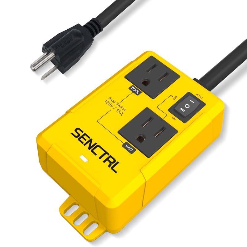 SENCTRL Automatic Vacuum Switch Allow Power Tool/Table Saw to Turn Vac Cleaner/Accessory On and Off Automatically, Load Sensing, On Delay Prevent Circuit Overload, Shop Dust Collector Off Delay - Image 1