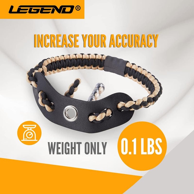 Legend 550 Paracord Bow Wrist Sling - Compound Bow Stabilizer & Hand Loop Carrier for Bow Hunting - Adjustable Wrist Strap with Durable Leather Yoke, Strong Metal Grommets - Archery Accessories & Gear - Image 2