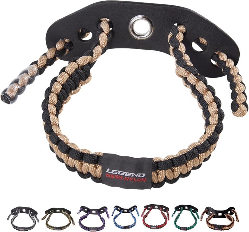 Legend 550 Paracord Bow Wrist Sling - Compound Bow Stabilizer & Hand Loop Carrier for Bow Hunting - Adjustable Wrist Strap with Durable Leather Yoke, Strong Metal Grommets - Archery Accessories & Gear - Image 1