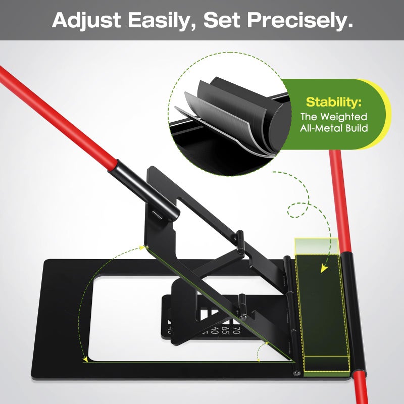 AugFir Golf Alignment Sticks Holder, Angle Adjustable Golf Training Aid, Weighted Golf Swing Trainer with Metal Sticks Practice Teaching Aid for Aiming, Putting, Swing - Image 3