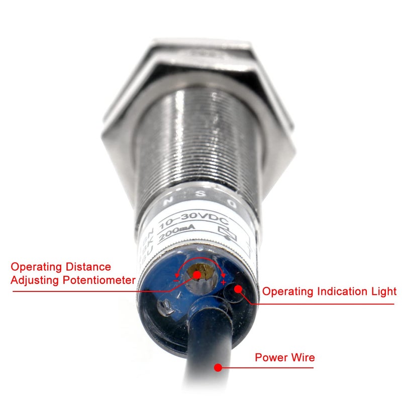 Heschen M12 Capacitive Proximity Sensor Switch Non-Shield Type LJC12A3-A-Z/BX Detector 1-5mm 10-30VDC 200mA NPN Normally Open(NO) 3 Wires - Image 5