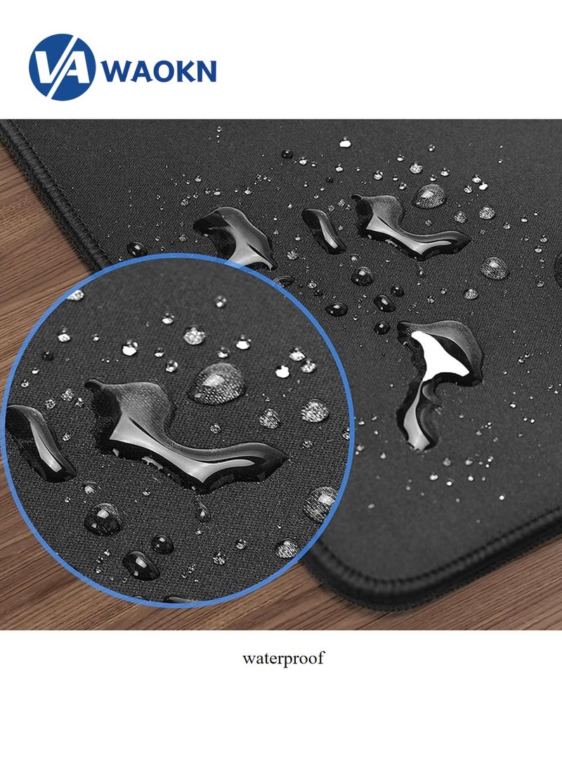 WAOKN Desk Mat Black Vintage World Map Extended Gaming Mouse Pad Large Big Mouse Pad with Non-Slip Base and Stitched Edge Long Computer Keyboard Mouse Mat for Home Office Work Upgrade Version  - Image 4