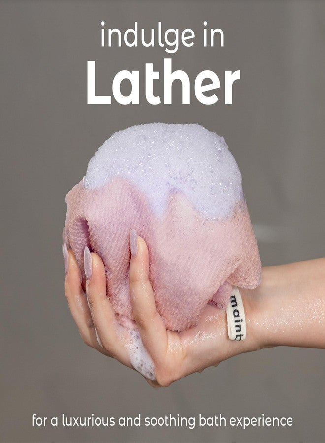 MainBasics Exfoliating Shower Towel - Japanese Nylon Bath Towel and Body Washcloth, Quick-Dry, Durable, Deep Exfoliation (Set of 3, Airy Blossom) - Image 4