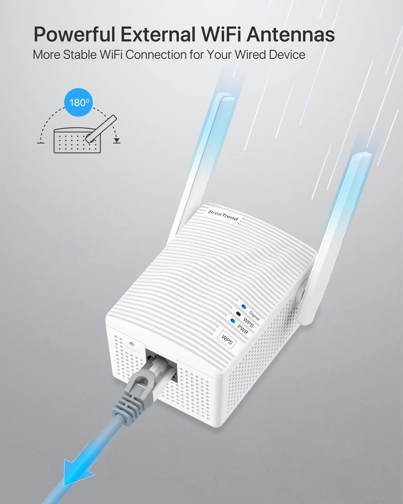 BrosTrend Dual Band 1200Mbps WiFi Bridge, Convert Your Wired Device to Wireless Network, Works with Any Ethernet-Enabled Devices, WiFi to Ethernet Adapter with Standard RJ45 LAN Port, Easy Setup - Image 5