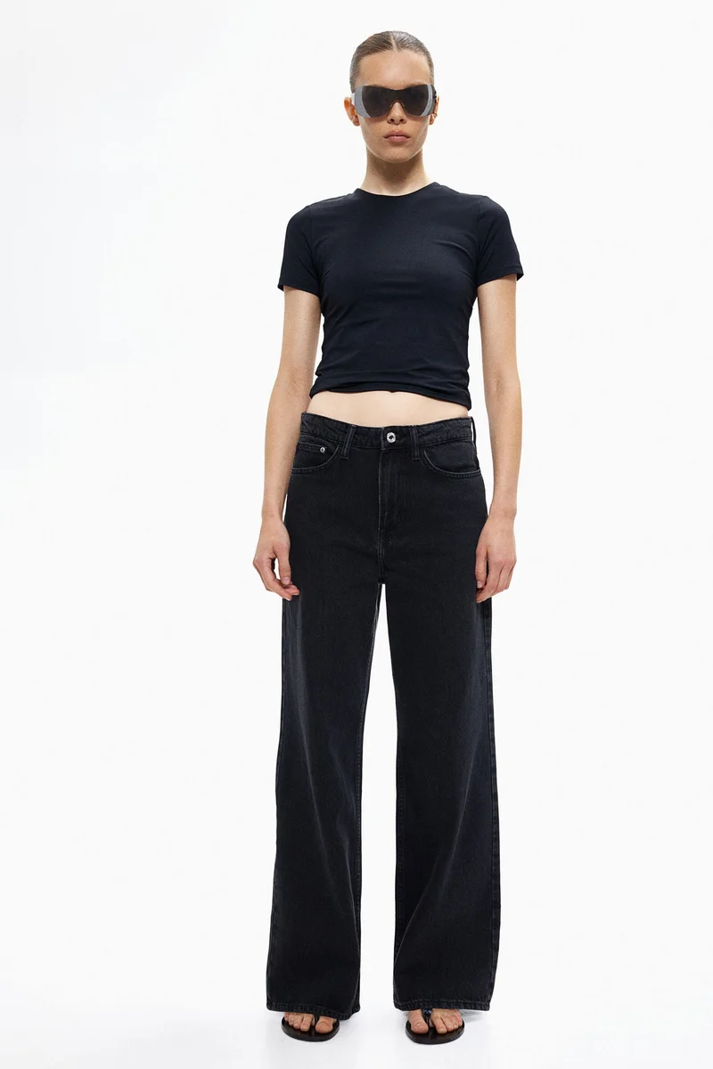 H&M Petite Length Wide Ultra High Jeans