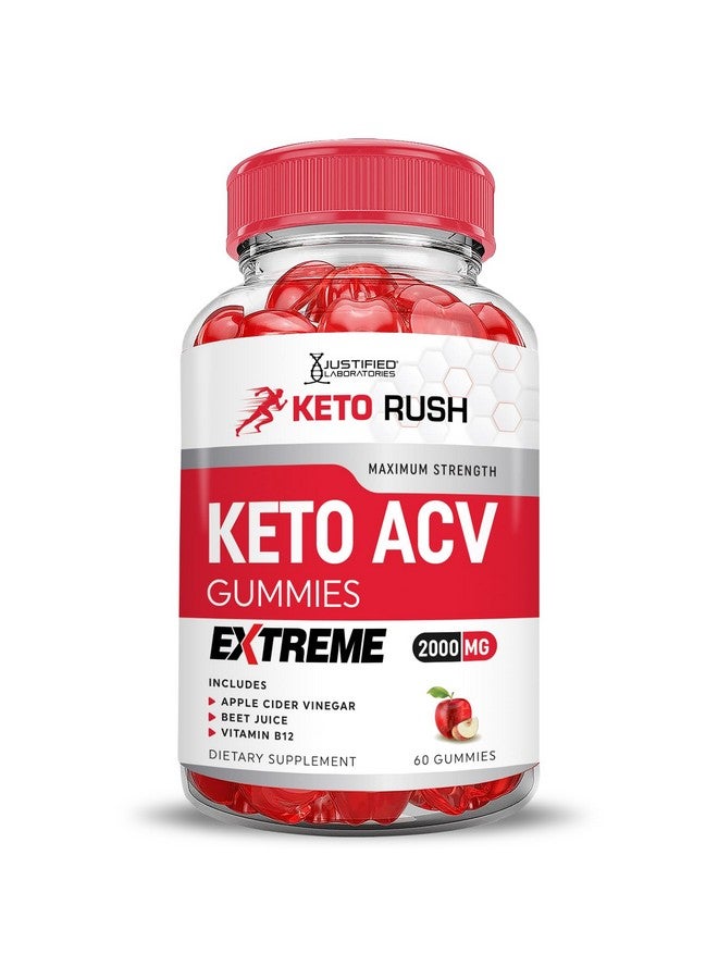 Justified Laboratories Keto Rush Keto ACV Gummies Extreme 2000MG Keto Rush Keto Gummies Apple Cider Vinegar Formulated with Pomegranate Beet Juice Powder B12 Vegan Non GMO 60 Gummys - Image 4