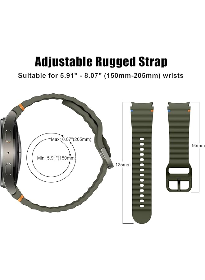 erorex Compatible With Samsung Galaxy Watch 7 Strap No Gap Sport Silicone Watch Band For Galaxy Watch 6 5 4 40Mm 44Mm Galaxy Watch 6 Classic Watch 5 Pro Watch 4 Classic Strap  - Image 4