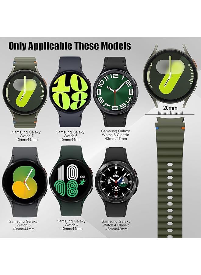 erorex Compatible With Samsung Galaxy Watch 7 Strap No Gap Sport Silicone Watch Band For Galaxy Watch 6 5 4 40Mm 44Mm Galaxy Watch 6 Classic Watch 5 Pro Watch 4 Classic Strap  - Image 2