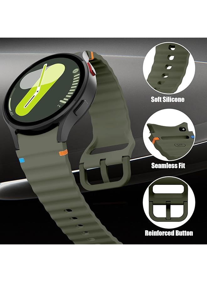 erorex Compatible With Samsung Galaxy Watch 7 Strap No Gap Sport Silicone Watch Band For Galaxy Watch 6 5 4 40Mm 44Mm Galaxy Watch 6 Classic Watch 5 Pro Watch 4 Classic Strap  - Image 5