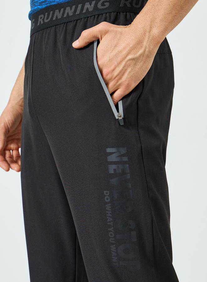 Styli Active Men Black Graphic Training Track Pants - Image 3