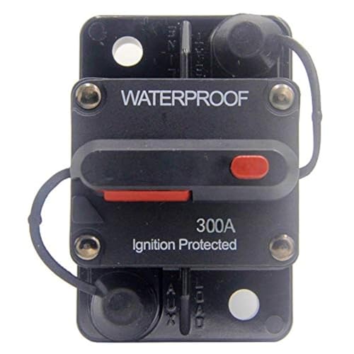 ANJOSHI 300 Amp Circuit Breaker 30A-300A with Manual Reset Waterproof Inline Fuse Inverter for Marine Trolling Motors Boat ATV Manual Power 12V-48VDC - Image 1
