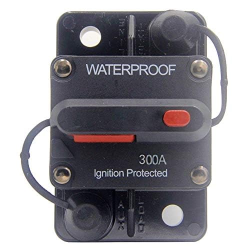 ANJOSHI 300 Amp Circuit Breaker 30A-300A with Manual Reset Waterproof Inline Fuse Inverter for Marine Trolling Motors Boat ATV Manual Power 12V-48VDC - Image 2