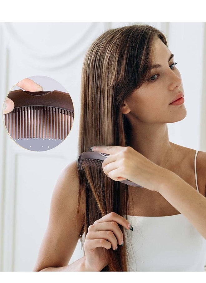 Generic Dandruff Comb Fine Tooth Scalp Detox Comb Lice for Women, Men & Kids Stainless Steel Scalp Detoxing, Sweep & Massage Hair Brush Tool for Hair Care (2PCS)  - Image 2