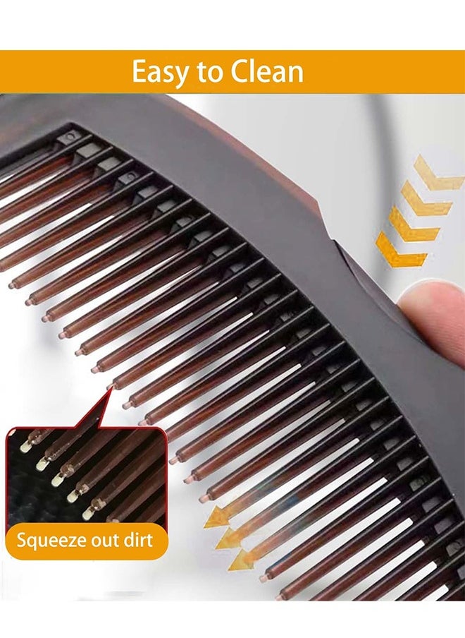 Generic Dandruff Comb Fine Tooth Scalp Detox Comb Lice for Women, Men & Kids Stainless Steel Scalp Detoxing, Sweep & Massage Hair Brush Tool for Hair Care (2PCS)  - Image 4