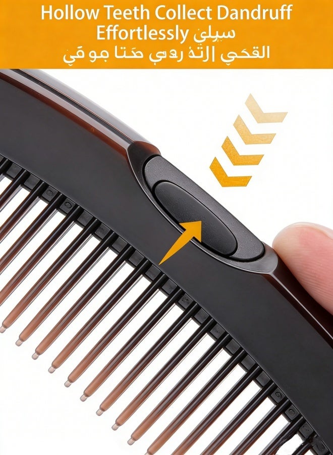 الفولاذ المقاوم للصدأ مجموعة فرشاة الرأس 2PCS، الأسنان الرفيعة فرشاة إزالة السموم من فروة الرأس مع زر واحد، أدوات التدليك ضد القشرة للأطفال للرجال والنساء، مناسبة لجميع تجعيد الشعر / الشعر المستقيم، سهلة الحمل، مناسبة للسفر والعناية بالشعر اليومية - Image 4