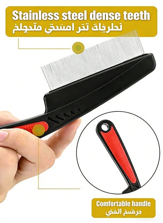 Lice Combs, Dandruff Comb, Massage Comb Hollow-Pressure Design for Deep Scalp Cleansing, Hair Comb for Kids Adults Pets Dog Long/Short Hair (2Pcs) - Image 5