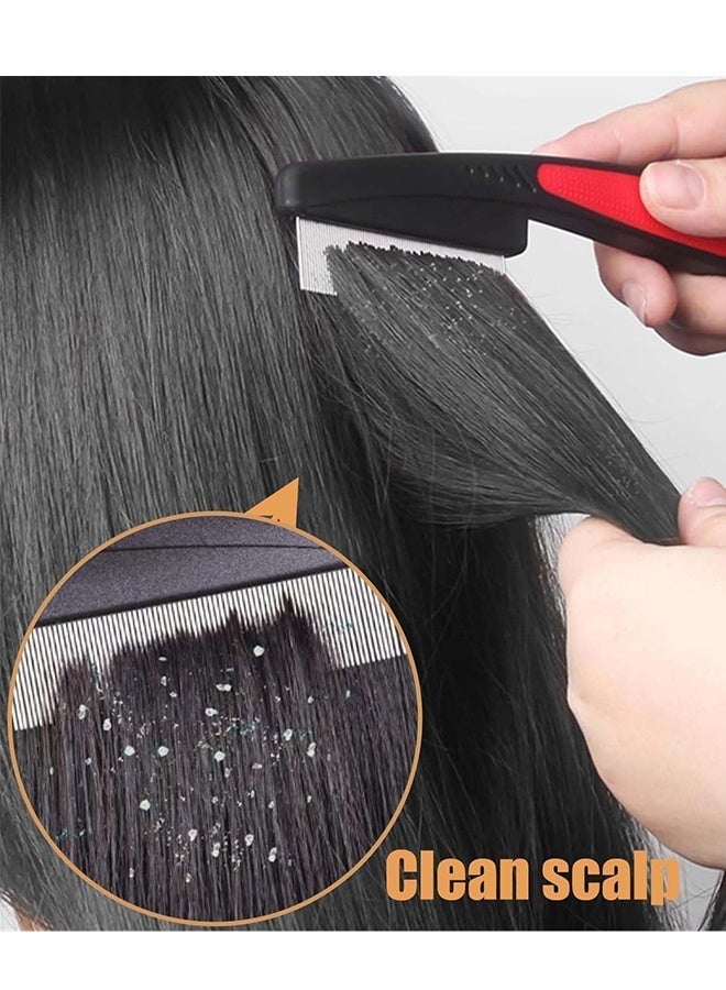 Lice Combs, Dandruff Comb, Massage Comb Hollow-Pressure Design for Deep Scalp Cleansing, Hair Comb for Kids Adults Pets Dog Long/Short Hair (2Pcs) - Image 3