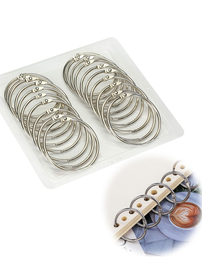 Generic - 20 Pcs 2-Inch Metal Loose-Leaf Binder Rings - Openable Round Clip Rings for Index Cards, Flash Cards, Key Rings, and Hanging Projects - Durable and Versatile Book Ring Set. - Image 1
