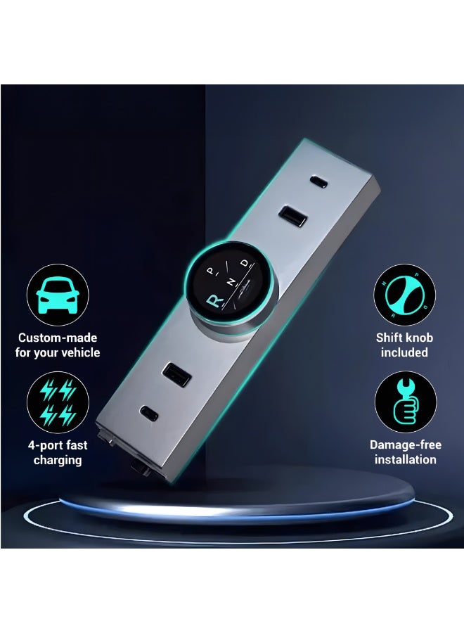 HPS Gear Shift Button & Hub Station for Tesla Model 3 / Model Y – Multi-Functional Control & Charging Hub Upgrade - Image 1