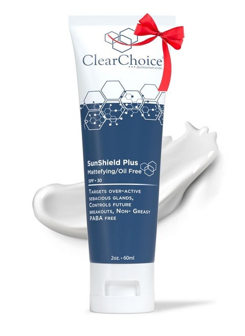 واقي الشمس Clear Choice Plus 1.7 أونصة - واقي شمس يومي غير دهني للبشرة الدهنية والمعرضة لحب الشباب، عامل حماية من الشمس 30، يتحكم في ظهور البثور والدهون، خالٍ من حمض بارا أمينوبنزويك مع أكسيد الزنك، سهل الاستخدام في خطوة واحدة للمراهقين والبالغين