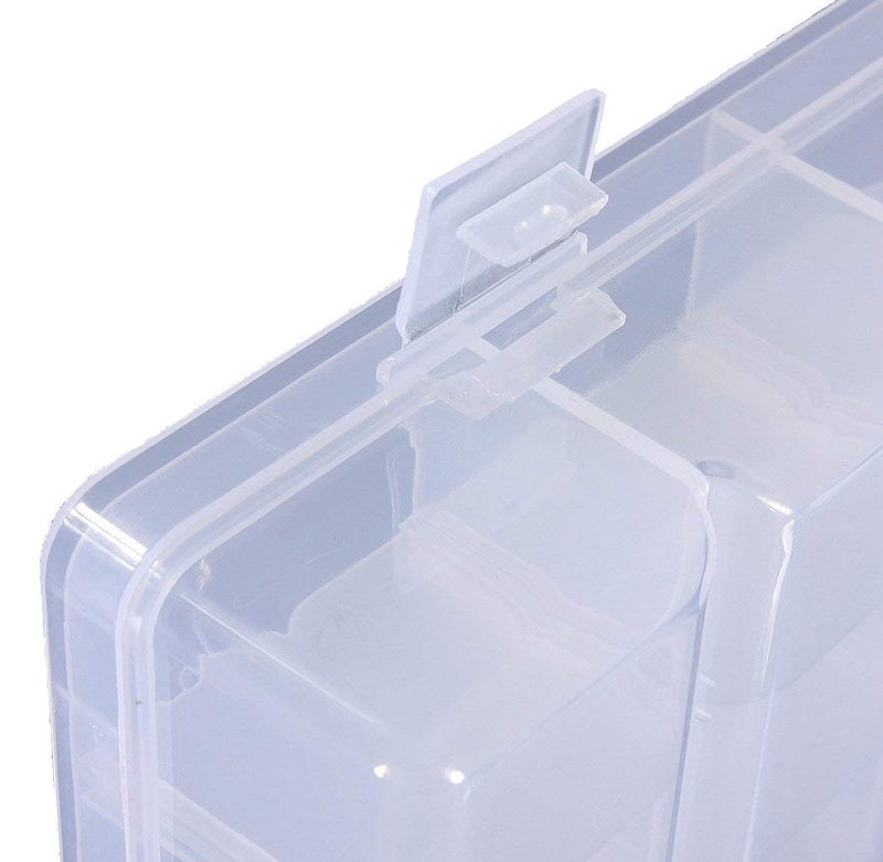 VENTWILLA Plastic jewellery organisers with adjustable dividers and a grids organiser box Clear Storage Jar for Beads Crafts and Fishing Equipment 36 Grid - Image 4