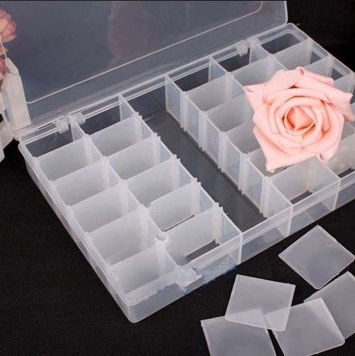 VENTWILLA Plastic jewellery organisers with adjustable dividers and a grids organiser box Clear Storage Jar for Beads Crafts and Fishing Equipment 36 Grid - Image 3