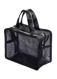 Gym Shower Bag Mesh Shower Caddy Tote Portable Toiletry Quick Dry Hanging Basket Organizer Accessories for Gym College Dorm Room Black Medium