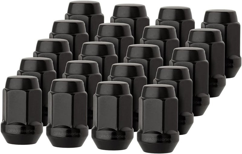 DPAccessories صواميل لوج DPAccessories 20 سوداء مغلقة النهاية على شكل بلّوط - مقعد مخروطي - 3/4" سداسي - Image 1