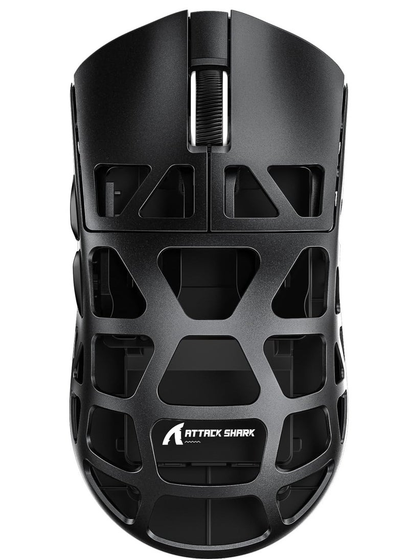 Attack Shark R3 46g Superlight Magnesium Alloy Wireless Gaming Mouse, BT/2.4Ghz/Wired Computer Mouse, 8000Hz Wireless Polling Rate, PAW3395 26K DPI Optical Sensor Programmable Mice for Win/Mac(Black) - Image 1