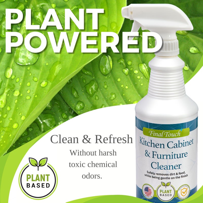 Final Touch Kitchen Cabinet Cleaner, Plant Based Everyday Cleaning Solution for Cabinets, 32 fl oz - Image 3