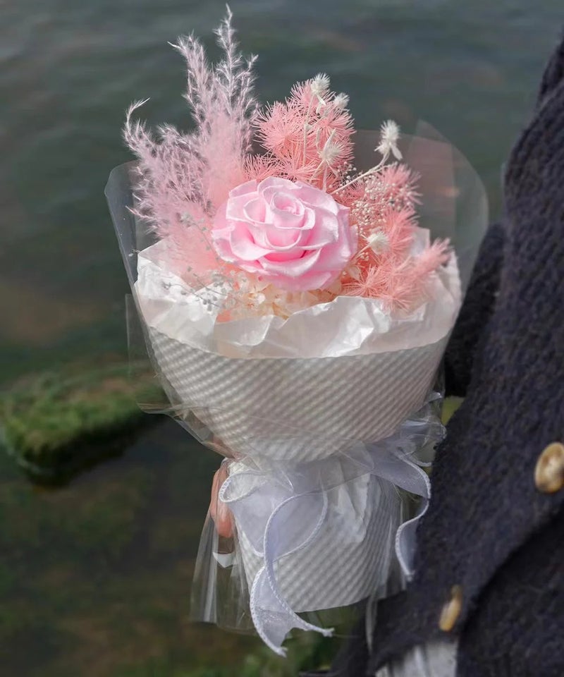 Bluejw Handmade Preserved Rose Flower Bouquet Valentine's Day Gift - Dried Plants Floral Arrangement in Gift Box - Image 1