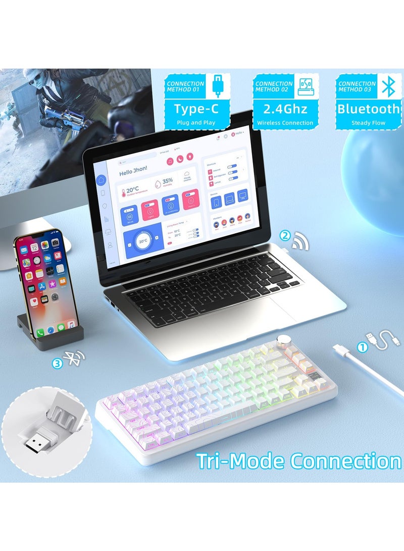 Attack Shark X85Pro Game Mechanical Keyboard Three Mode RGB Bluetooth Wireless Customization Hot Plug With Display Screen Office - Image 3